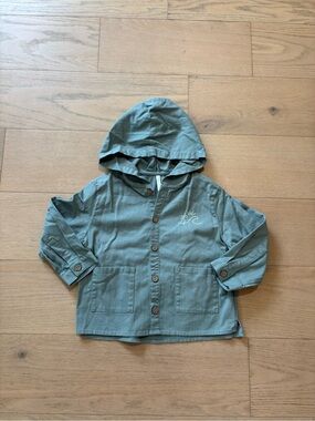 Rylee+cru turquoise light jacket with hood, size 2-3Y